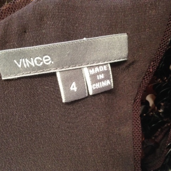 VINCE Brown Sequin Racerback Mini Dress EUC - Picture 4 of 9